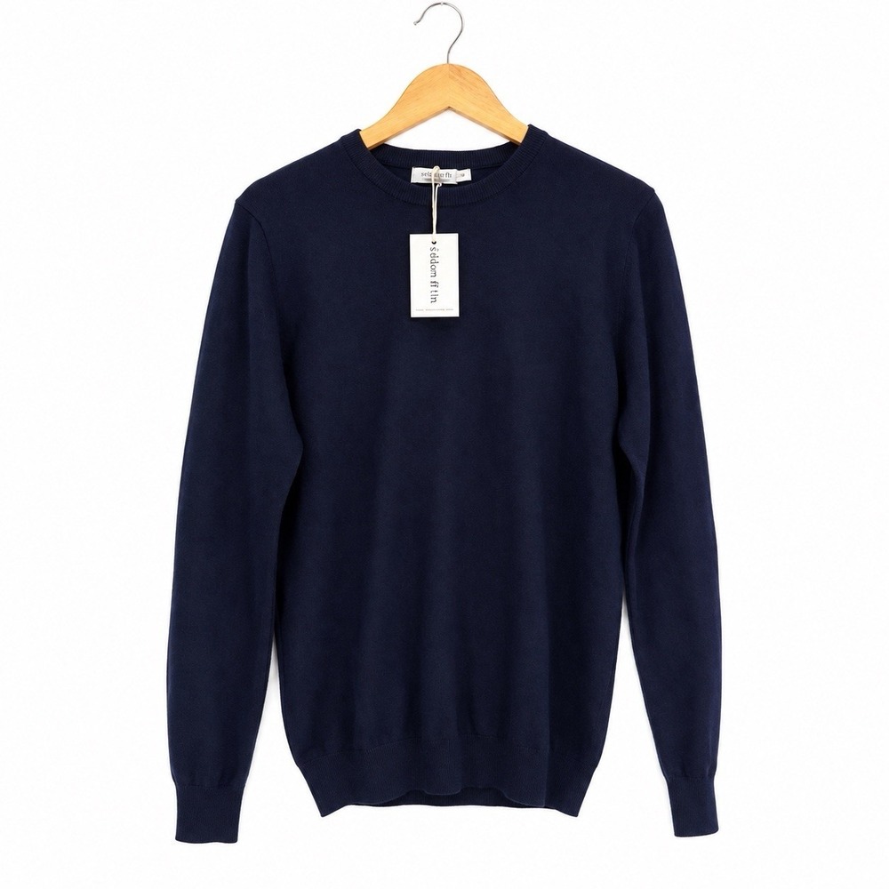 Collars & Co Cashmere Cotton Sweater Mens Small Pullover Crew Luxury NWT Office